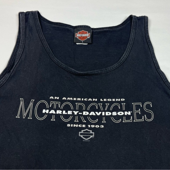 Vtg Harley Davidson Mens Tank Top Shirt Sz Large Y2K Double Sided Black Biker A8 - Picture 5 of 9